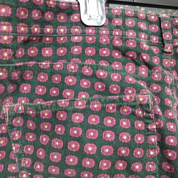 Pilcro Green With Pink And Yellow Design Corduroy Pants - Picture 5 of 5